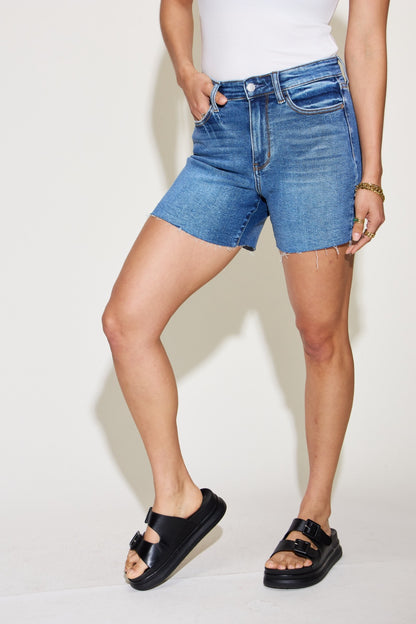 HI Curvy  Full Size Women  High Waist Slim Denim Shorts