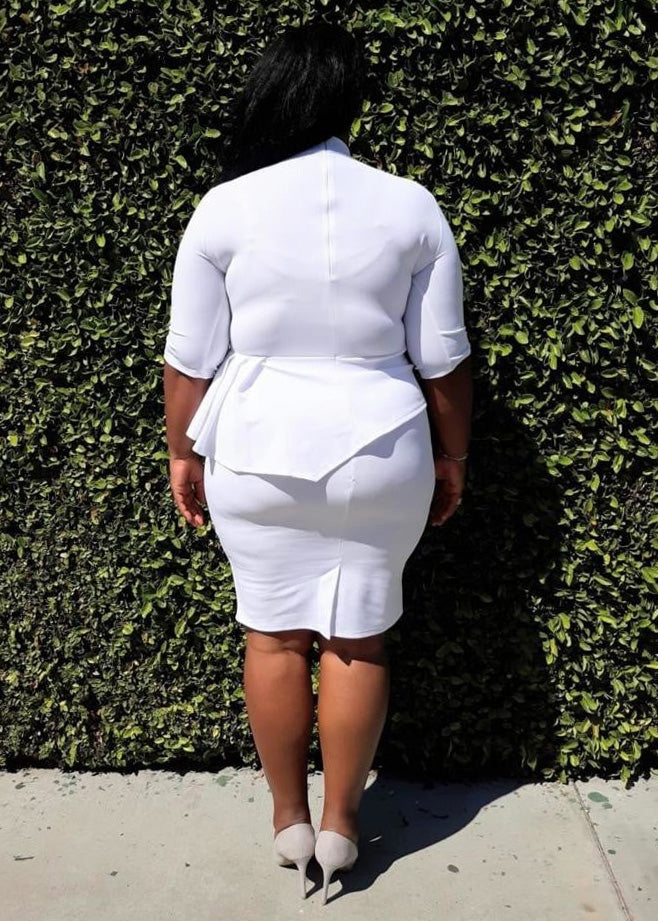 HI Curvy Plus Size Women Peplum Mini Dress  Made in USA