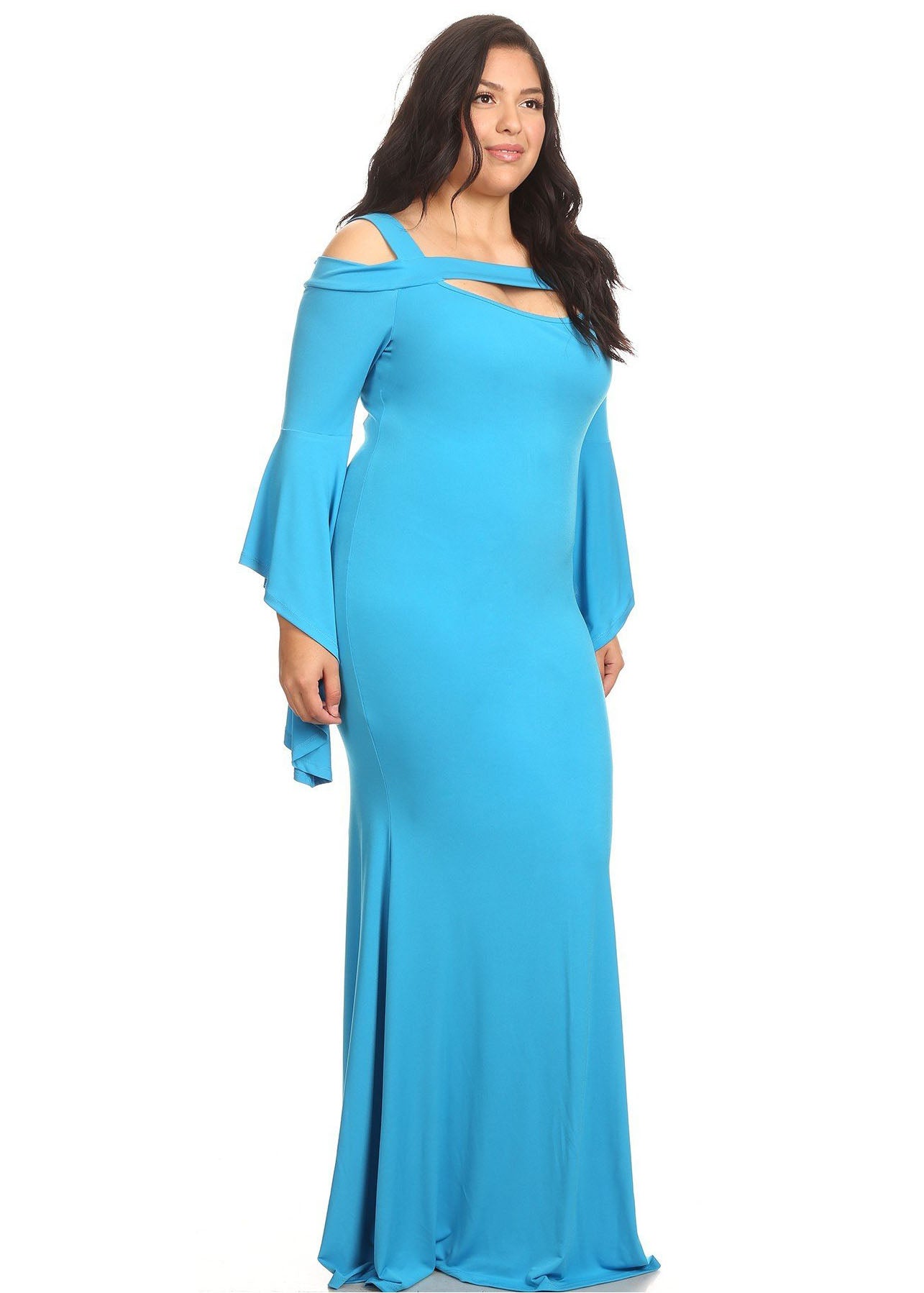 Plus Size Angel Sleeve Evening Gown