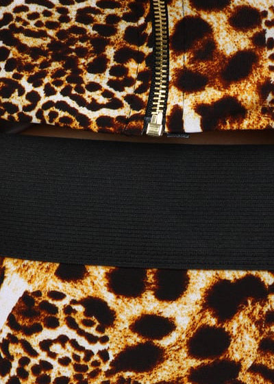 Hi Curvy Plus Size Women Cheetah spot print Cut out Bodycon Dress