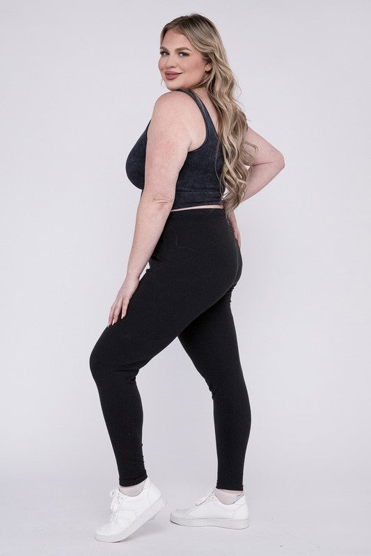 Hi Curvy Plus Size Women Premium Cotton Full Length Leggings