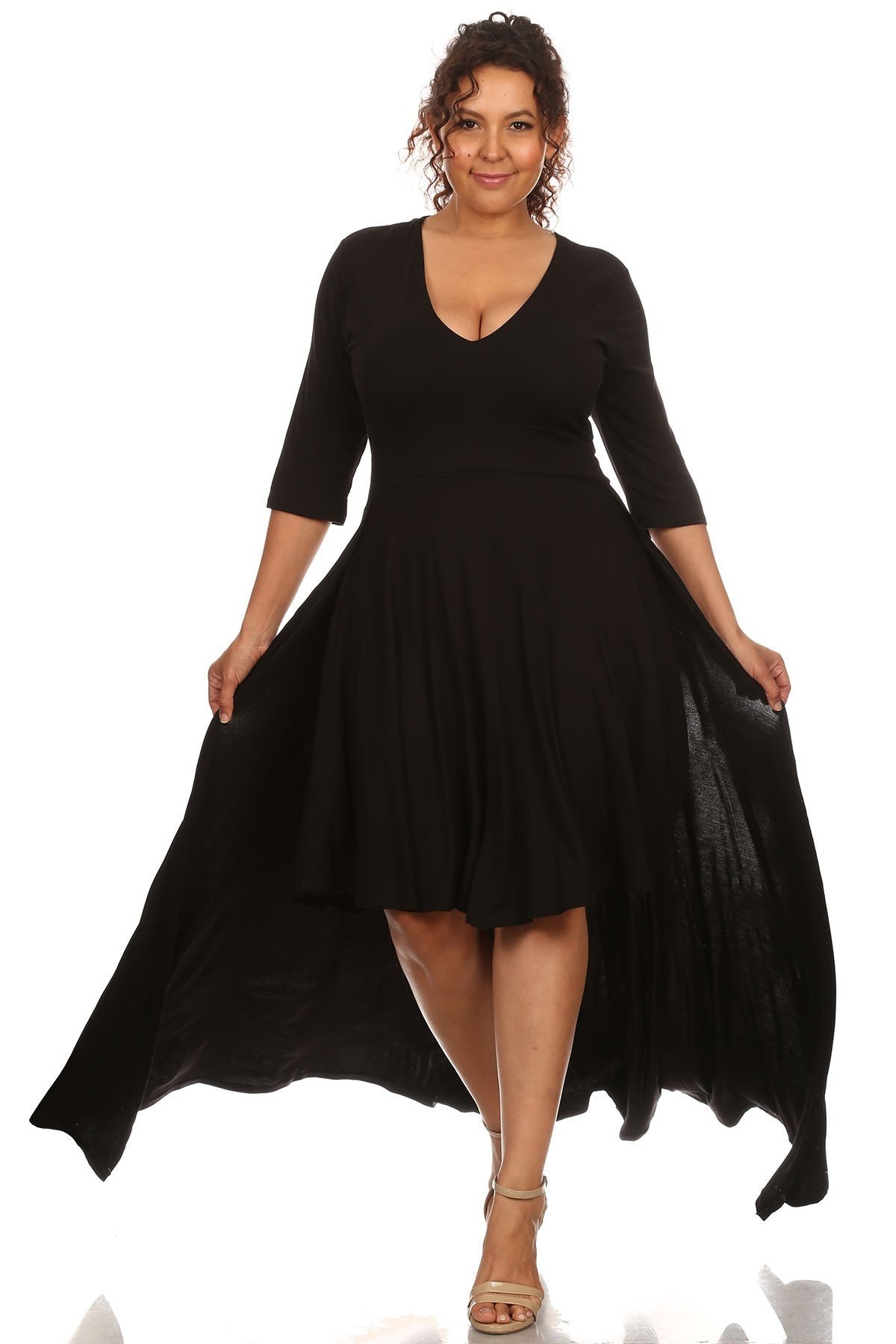 Plus Size Women  Plus Size Caped Midi Dress Made in USA